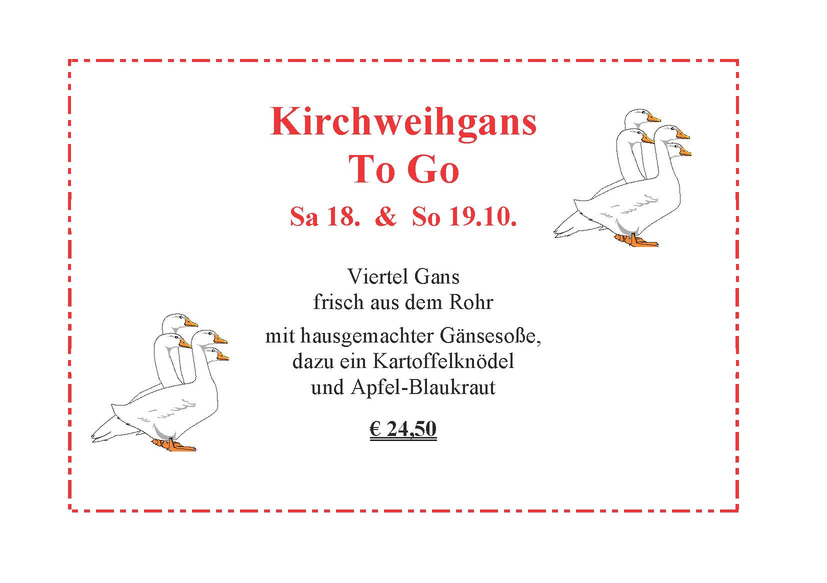 Angebot speziell zu Kirchweih